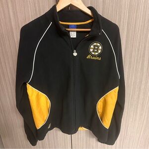 Reebok Women’s XL Black and Yellow Boston Bruins Zip-up Fleece Jacket